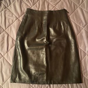 Black leather skirt, size 6